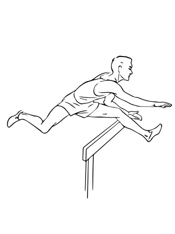 Sprint Hurdle Racer Coloring Page